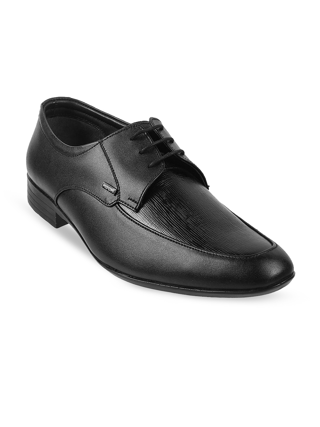 

Mochi Men Textured Leather Formal Derbys, Black