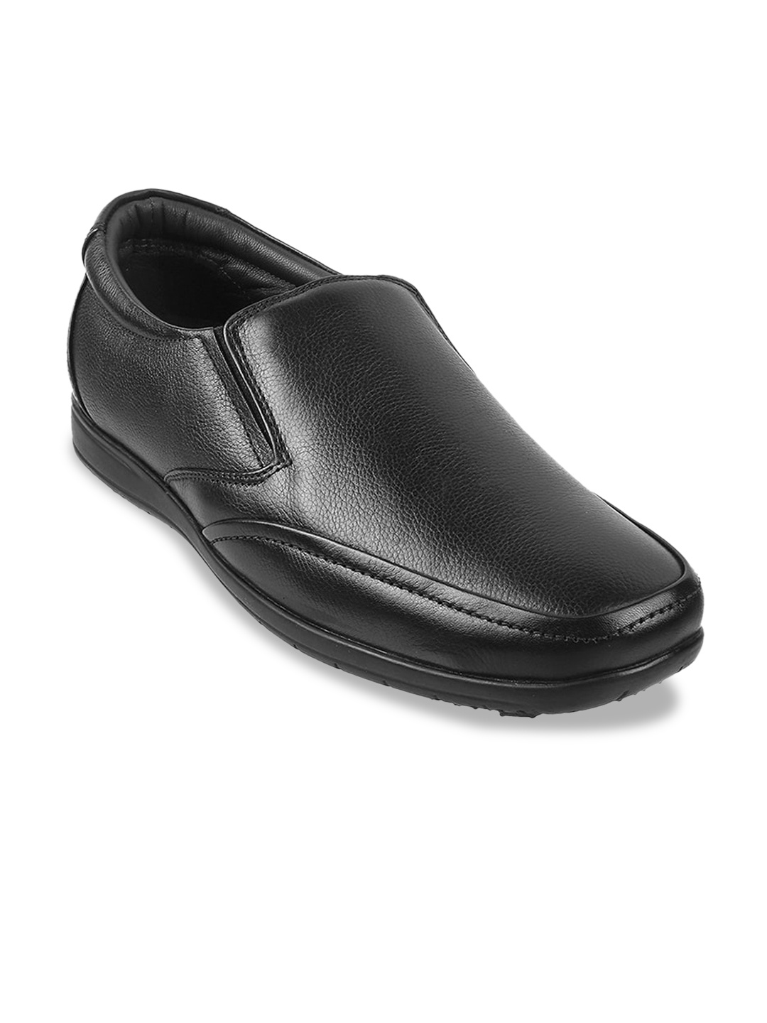 

Mochi Men Leather Formal Slip-On Shoes, Black