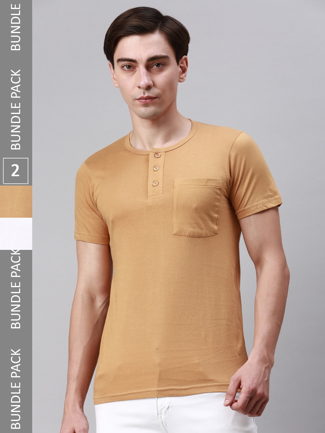 

Lux Cozi Pack Of 2 Cotton T-shirt, Beige