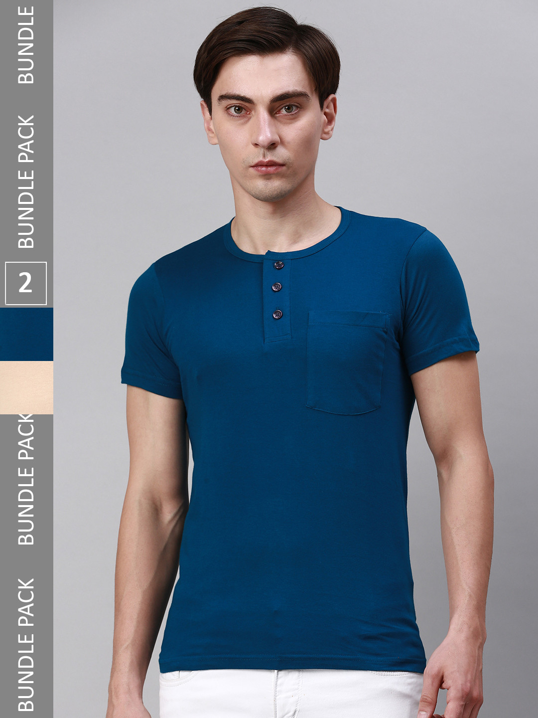

Lux Cozi Pack Of 2 Cotton T-shirt, Beige