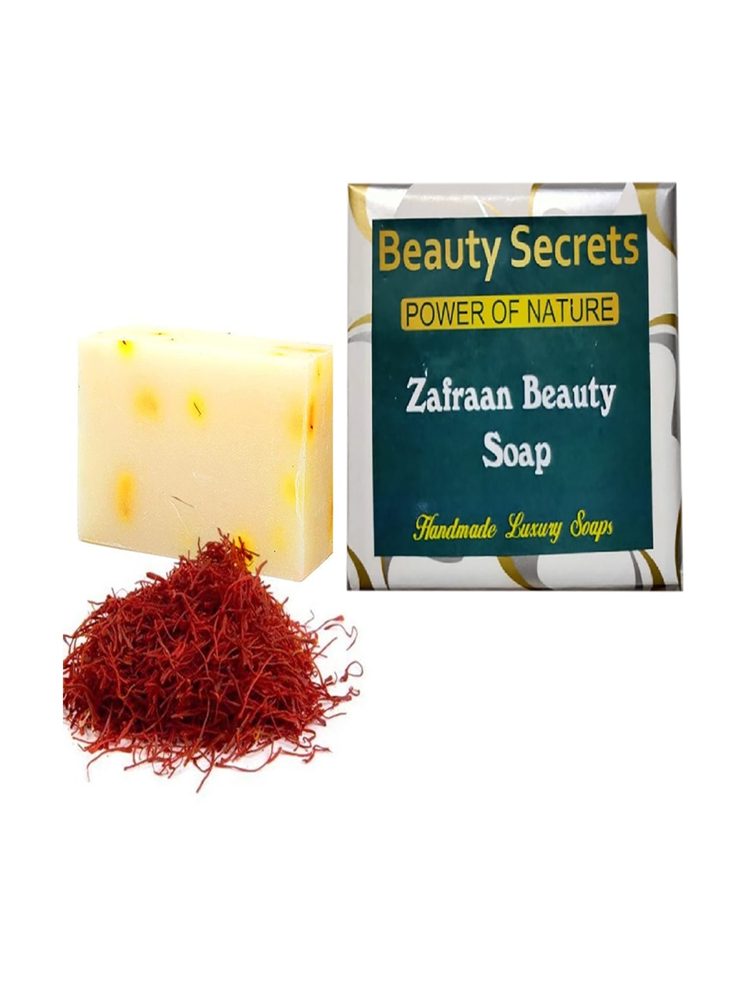 

Beauty Secrets Power of Nature Zafraan Handmade Luxury Beauty Soap with Coconut Oil - 100g, Green