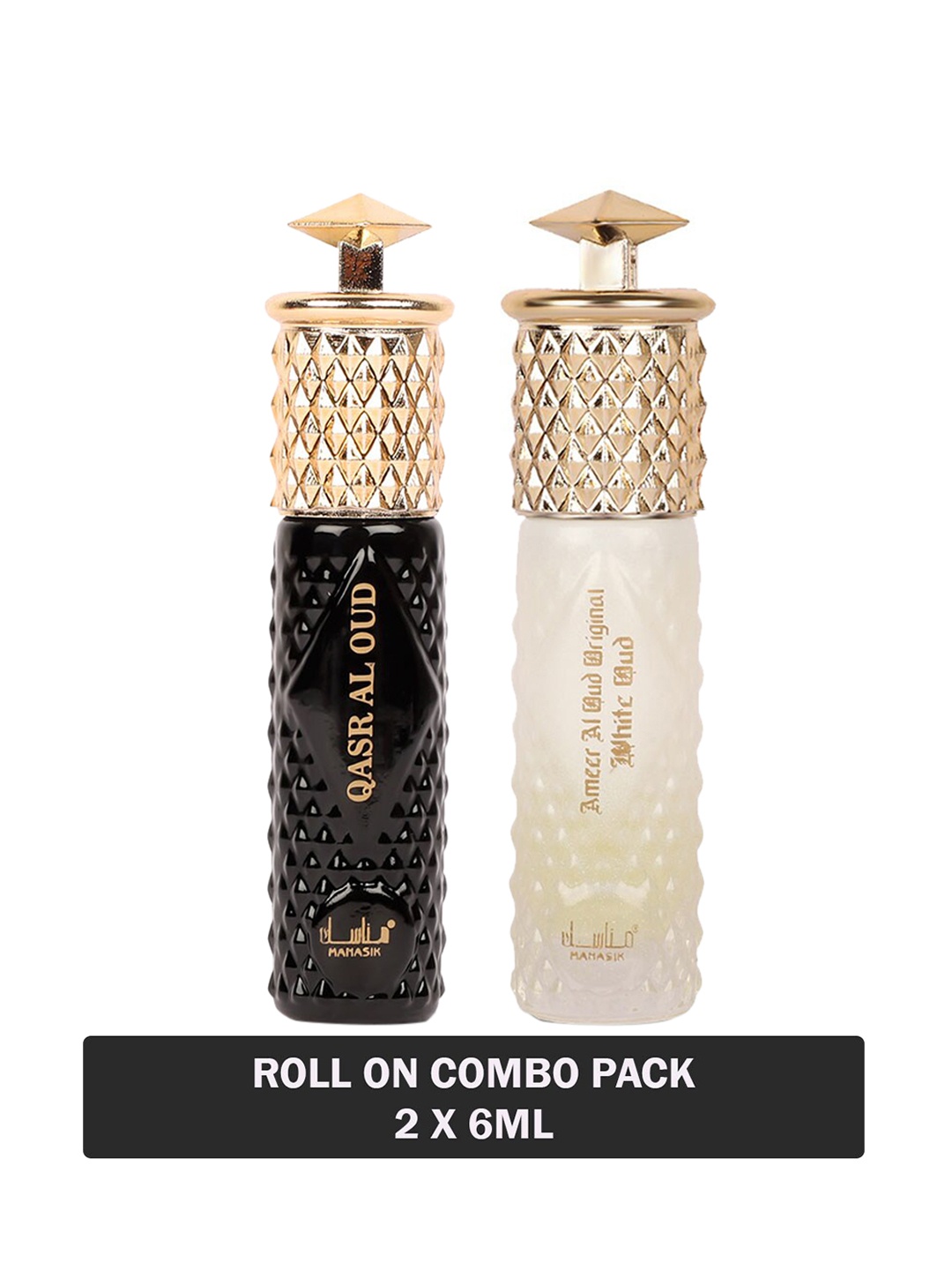 

MANASIK Set Of 2 Qsar Al Oud & Ameer Al Oud Original White Oud- 6ml Each, Multi