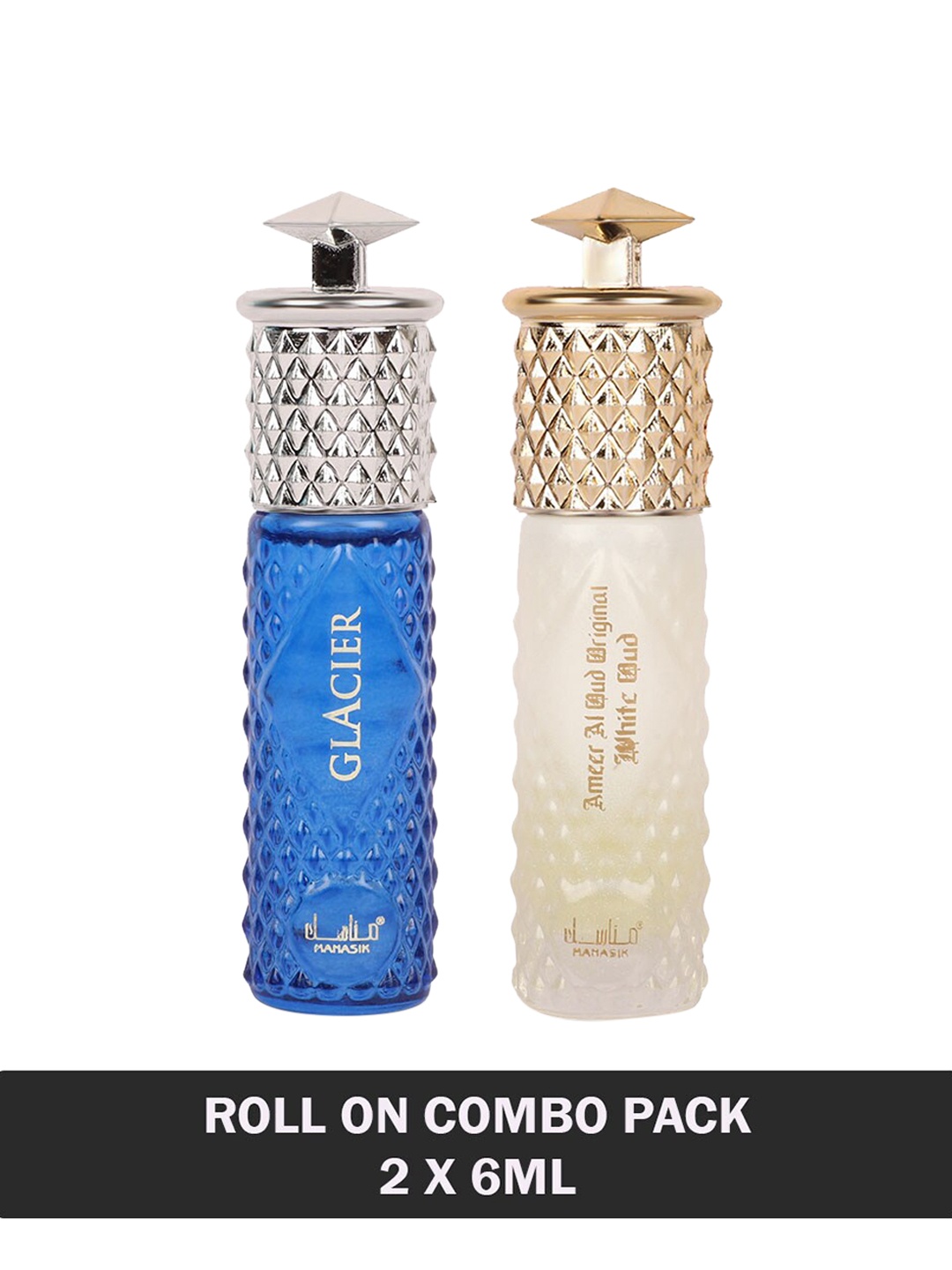 

MANASIK Set Of 2 Glacier & Ameer Al Oud Original White Oud- 6ml Each, Multi