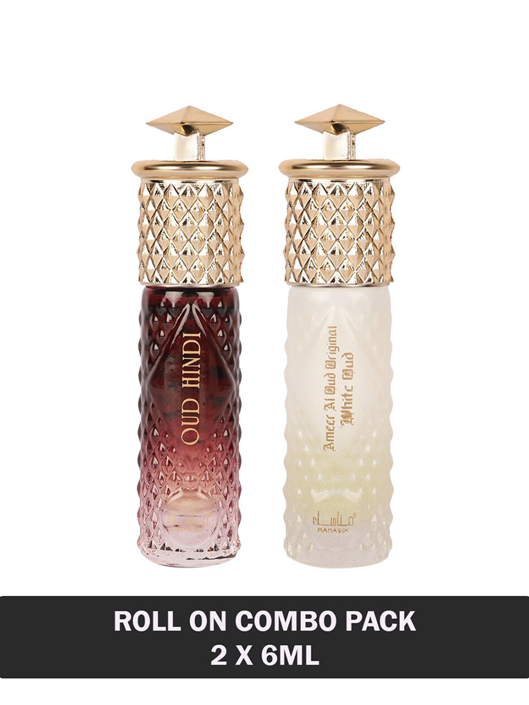 

MANASIK Set Of 2 Oud Hindi & Ameer Al Oud Original White Oud- 6ml Each, Multi