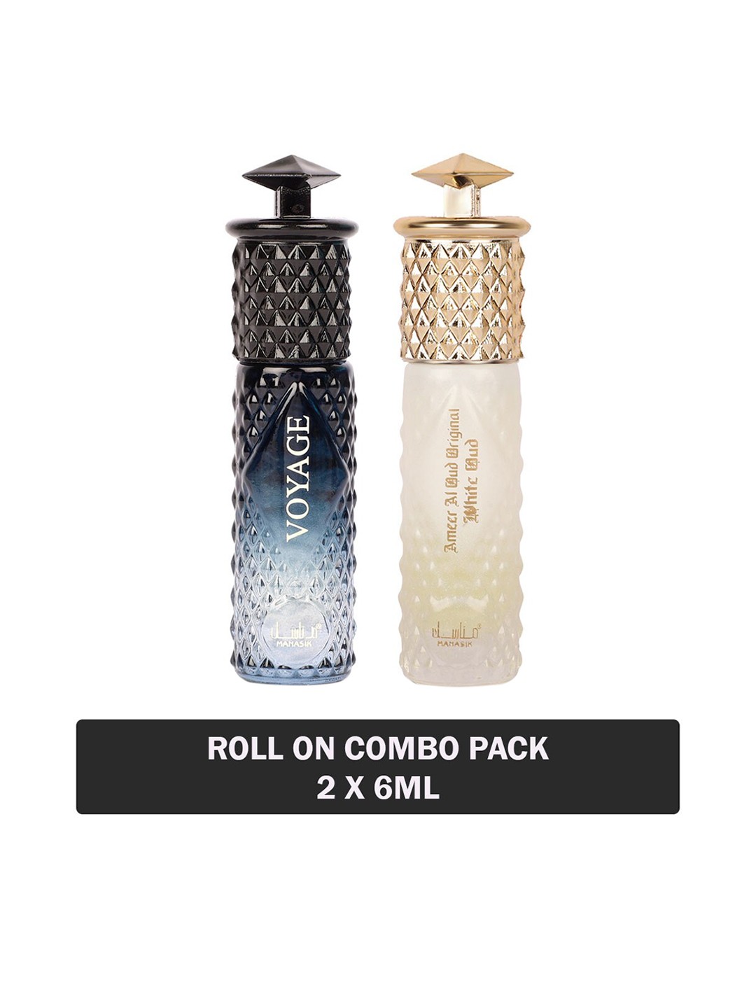 

MANASIK Set Of 2 Voyage & Ameer Al Oud Original White Oud Attar - 6 ml Each, Multi