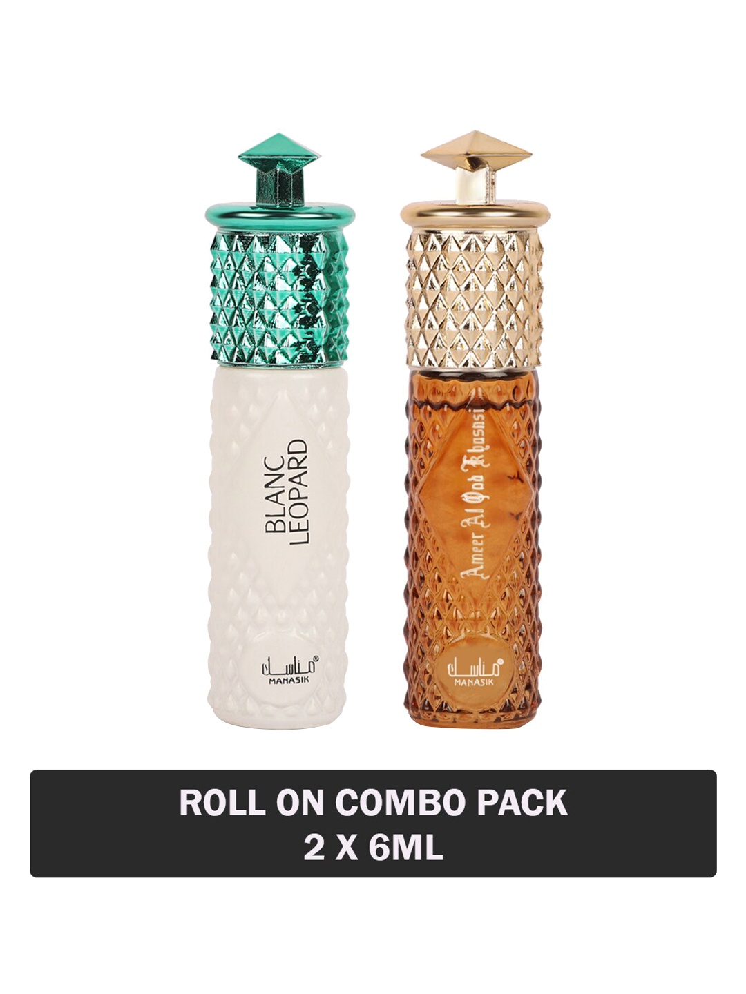 

MANASIK Set Of 2 Blanc Leopard & Ameer Al Oud Khusnsi Attar - 6 ml Each, White