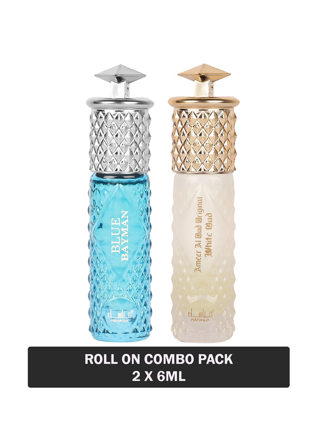 

MANASIK Set Of 2 Blue Bayman & Ameer Al Oud Original White Oud Attar - 6 ml Each