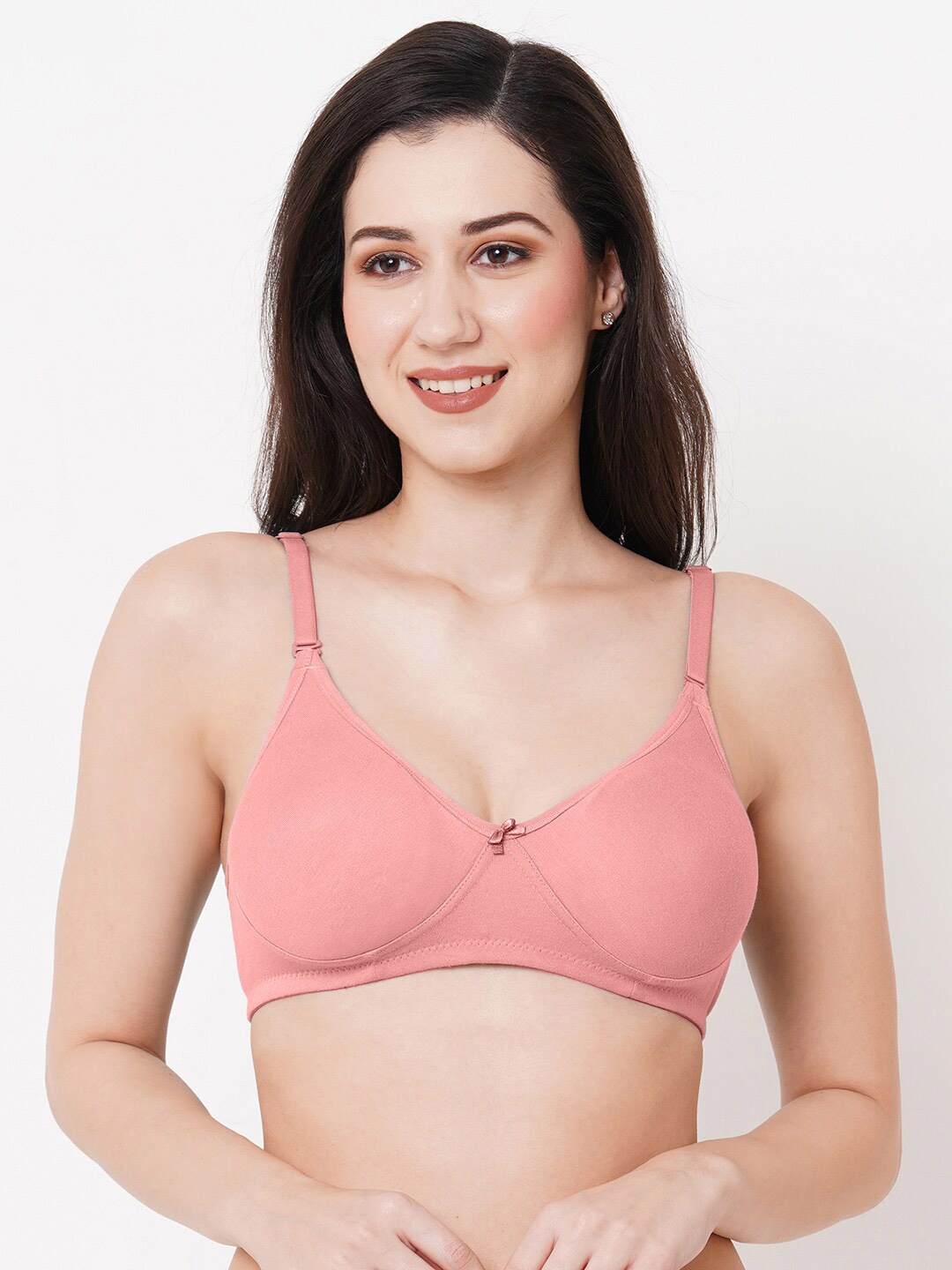 

Planetinner Full Coverage Lightly Padded Rapid-Dry Cotton T-Shirt Bra, Pink