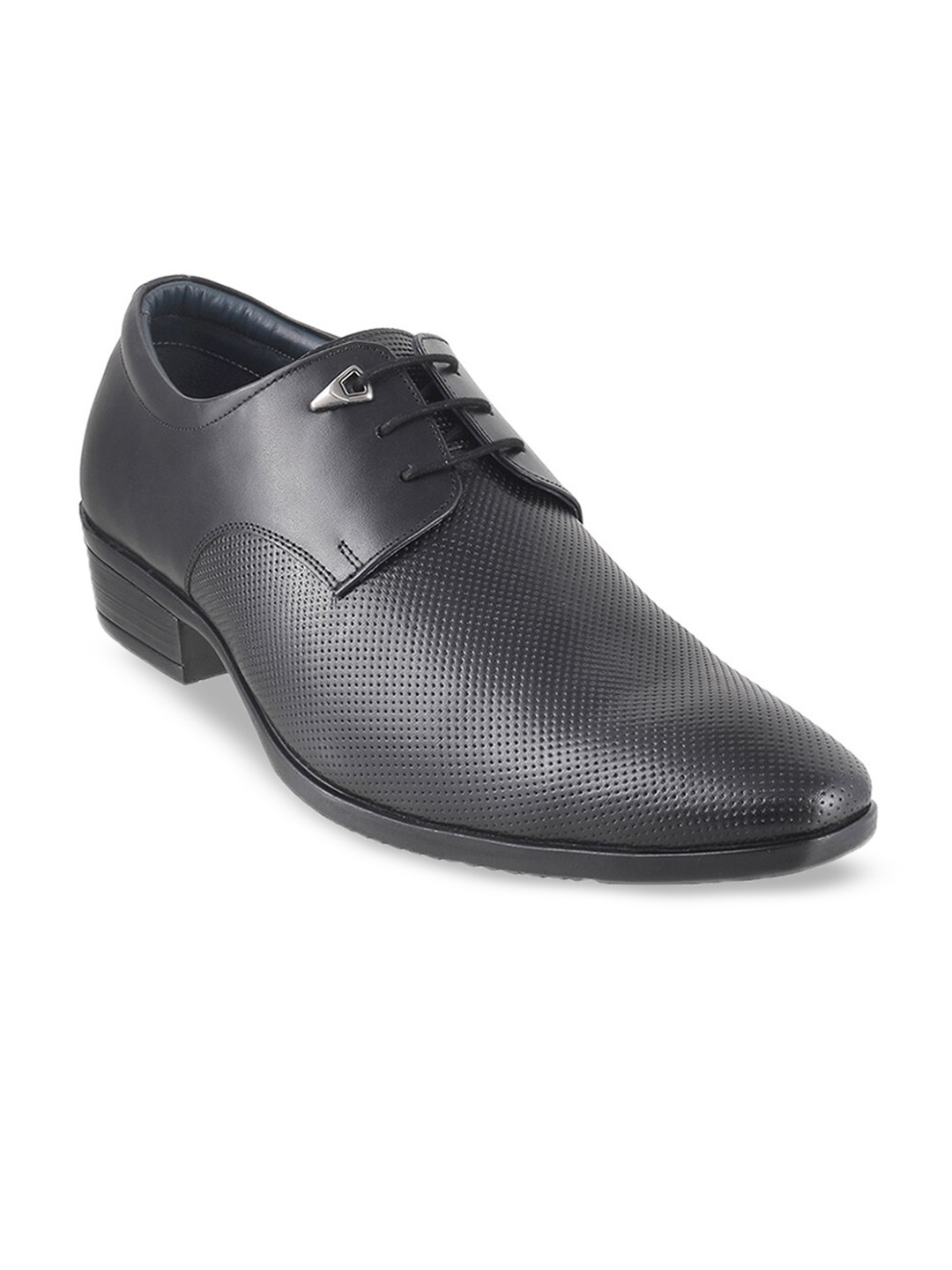 

Mochi Men Textured Leather Formal Derbys, Black