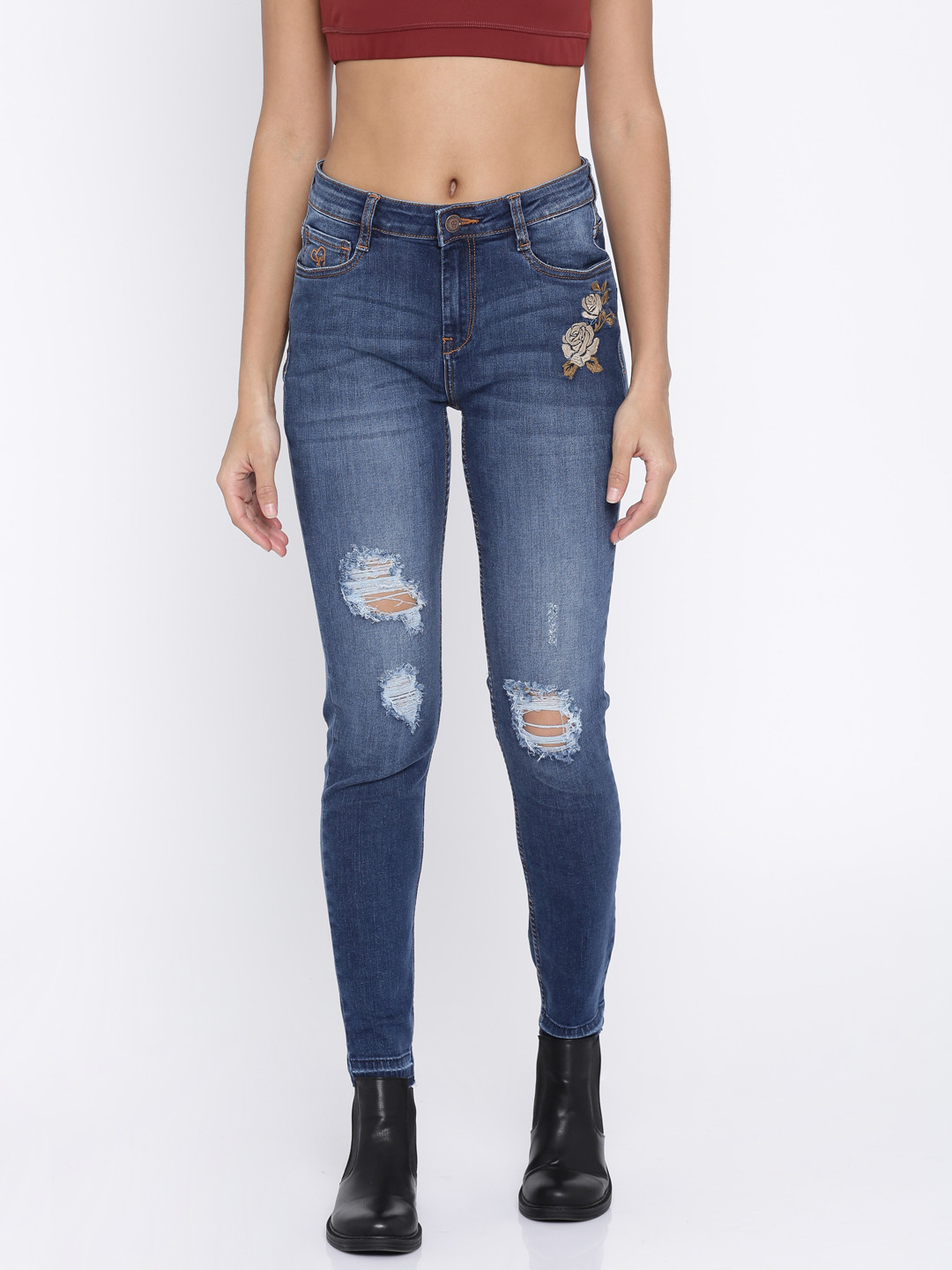 

Flying Machine Women Blue Veronica Skinny Fit High-Rise Clean Look Stretchable Jeans