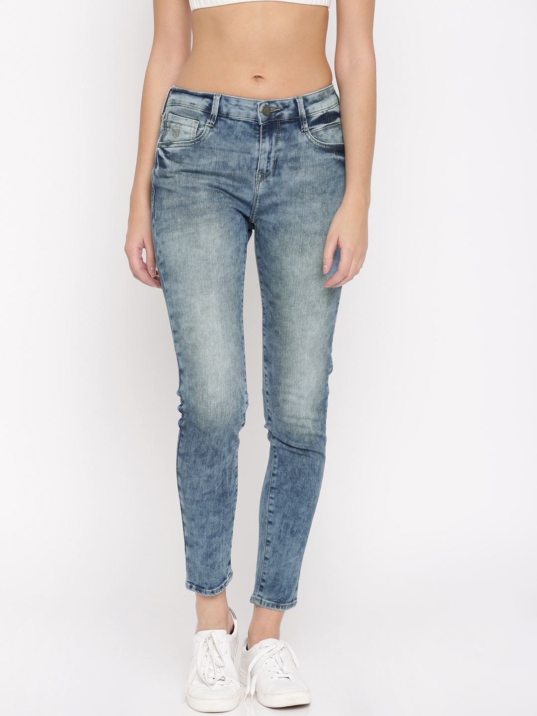 

Flying Machine Women Blue Skinny Fit Mid-Rise Clean Look Stretchable Jeans