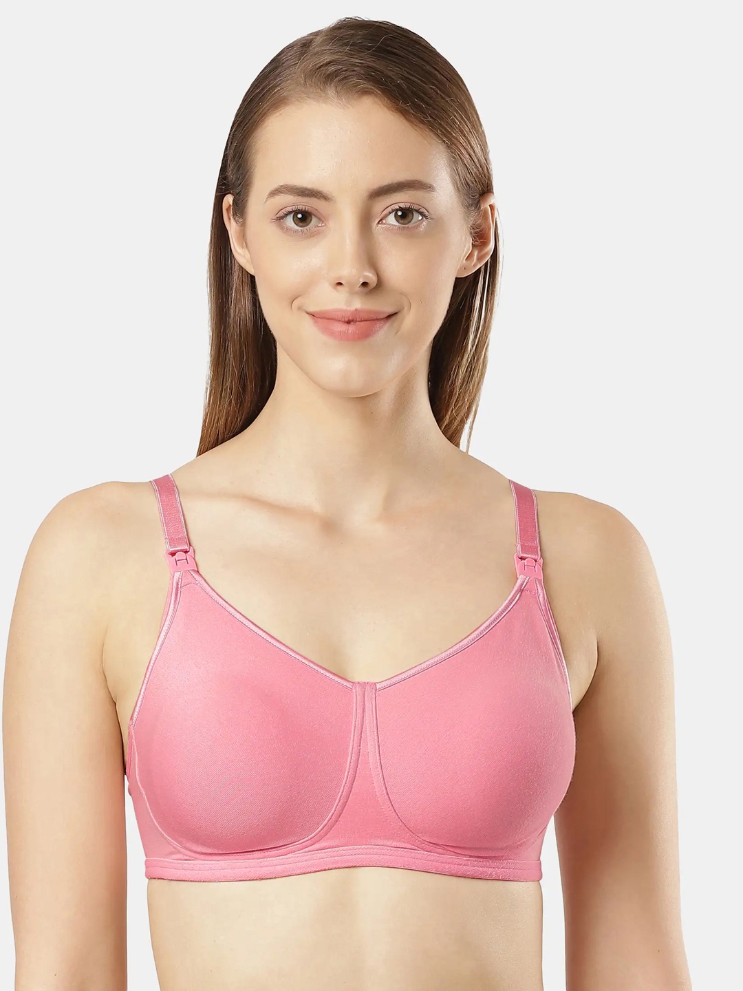 

Jockey Wirefree Non Padded Cotton Full Coverage Nursing Bra-ES08, Pink