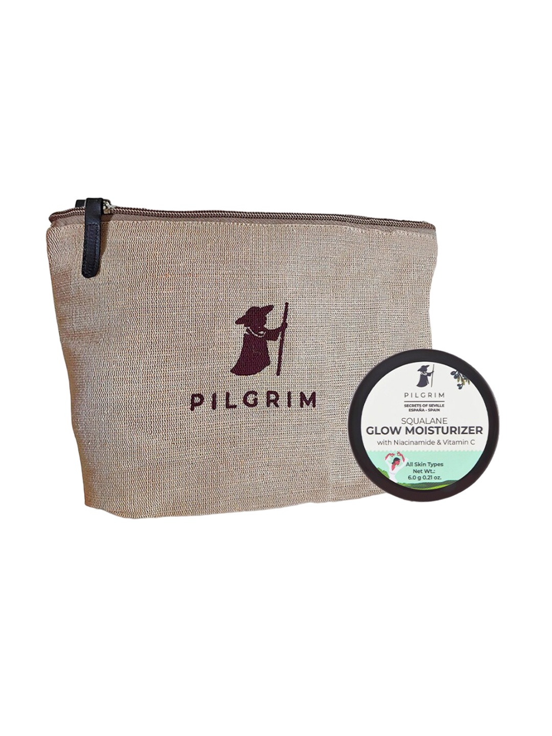 

Pilgrim Mini - Squalane Glow Moisturizer With Jute Bag, Green
