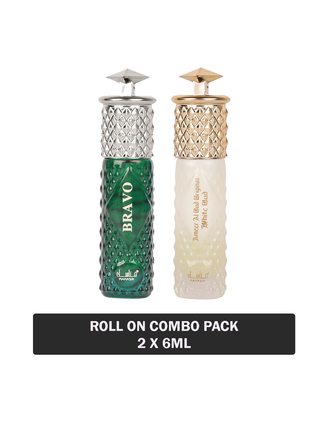 

MANASIK Set Of 2 Bravo & Ameer Al Oud Original White Oud Attar - 6ml Each, Multi