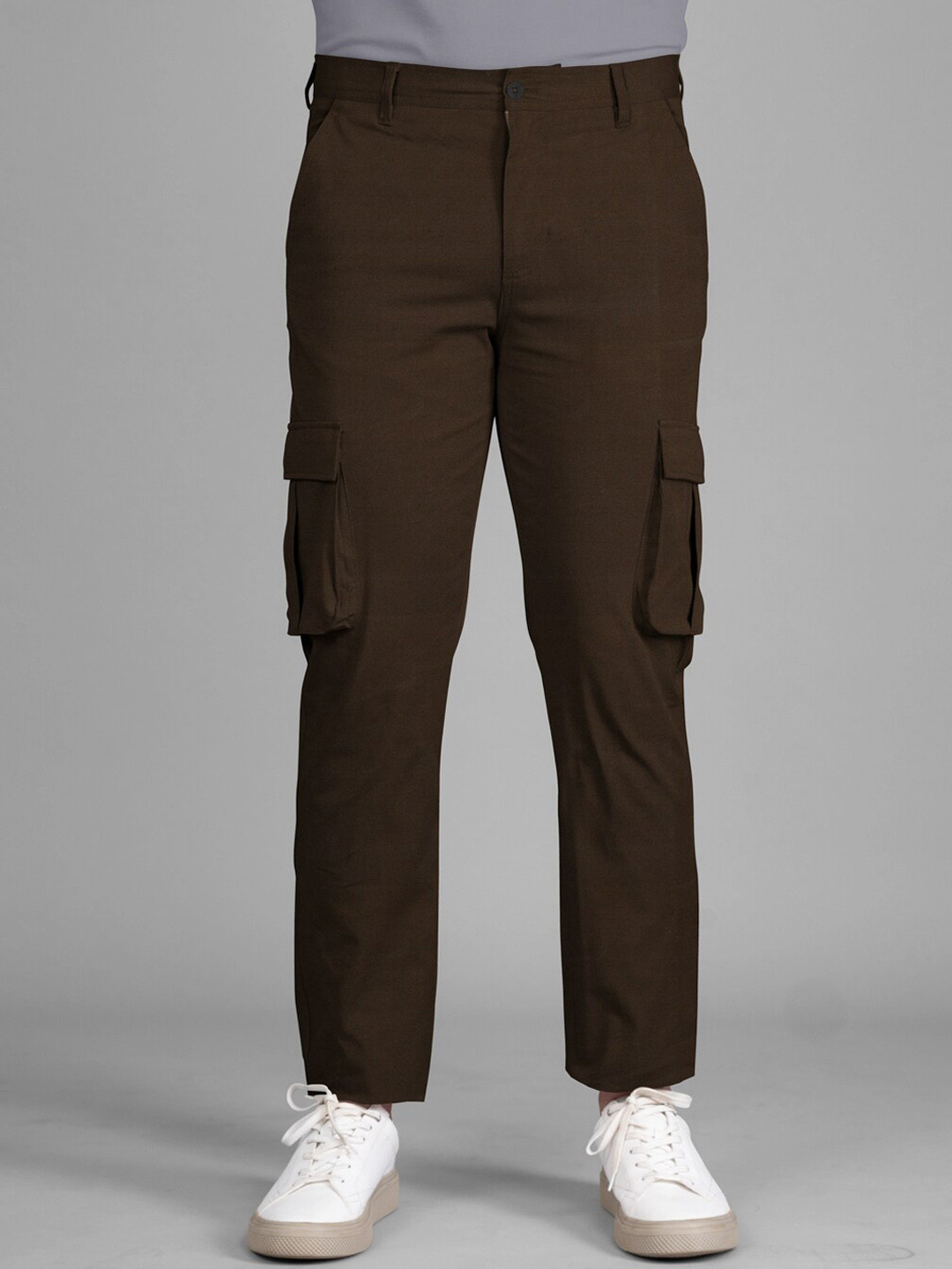 

The Pant Project Men Tailored Slim Fit Cargos, Coffee brown