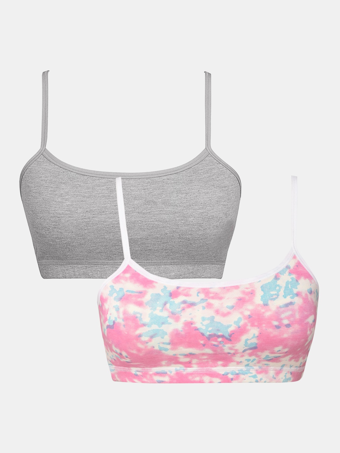 

Sillysally Girls Pack of 2 Abstract Full Coverage Sports Bra, Pink