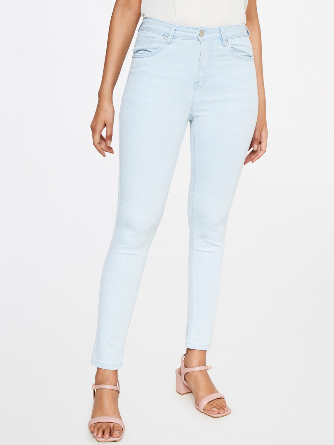 

AND Women Skinny Fit Mid-Rise Jeans, Blue