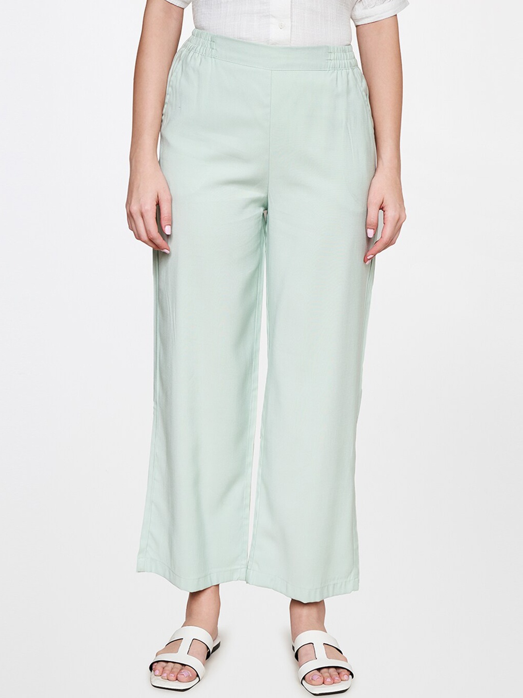 

AND Women Mid-Rise Trousers, Sea green