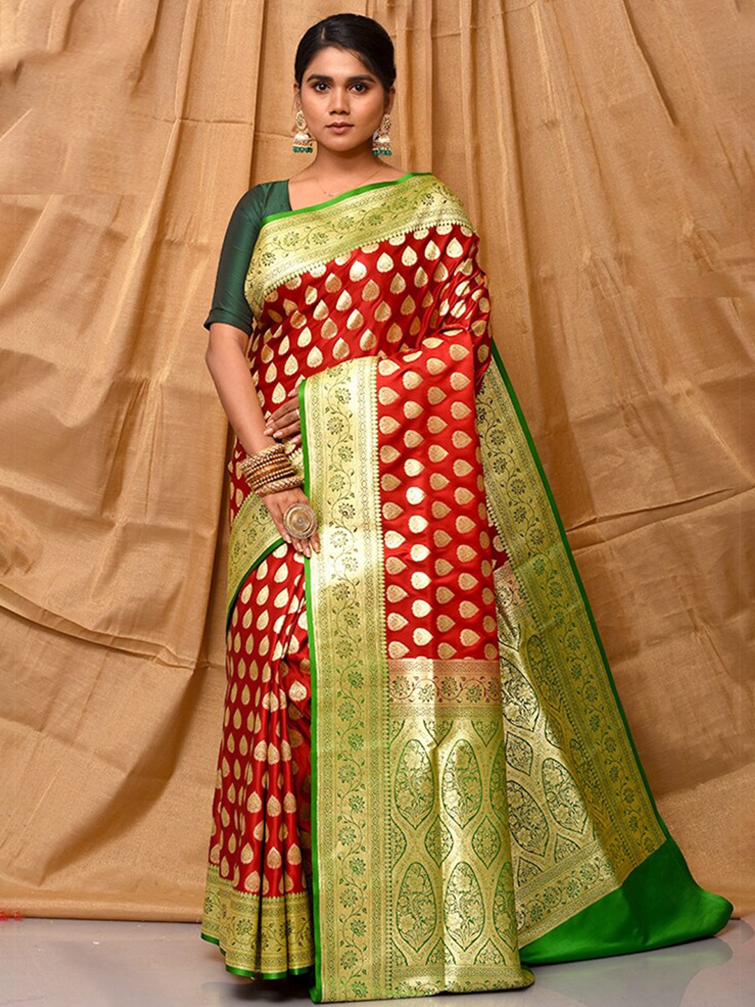 

AllSilks Ethnic Motifs Woven Design Zari Banarasi Saree, Maroon