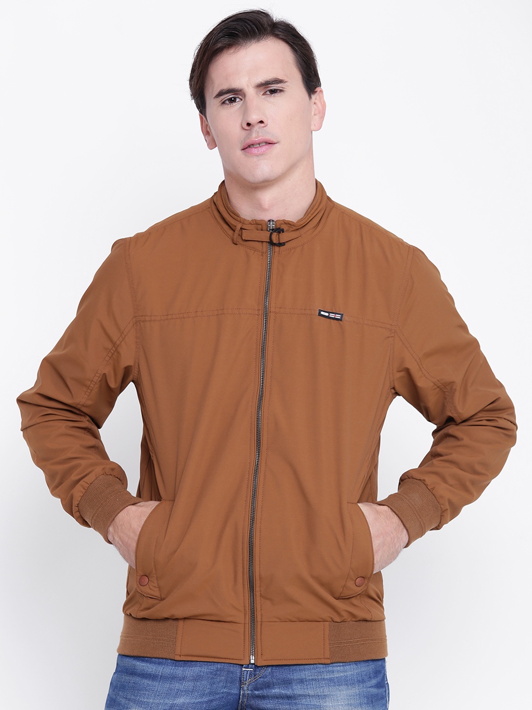 

Cloak & Decker by Monte Carlo Men Mustard Brown Solid Bomber Jacket