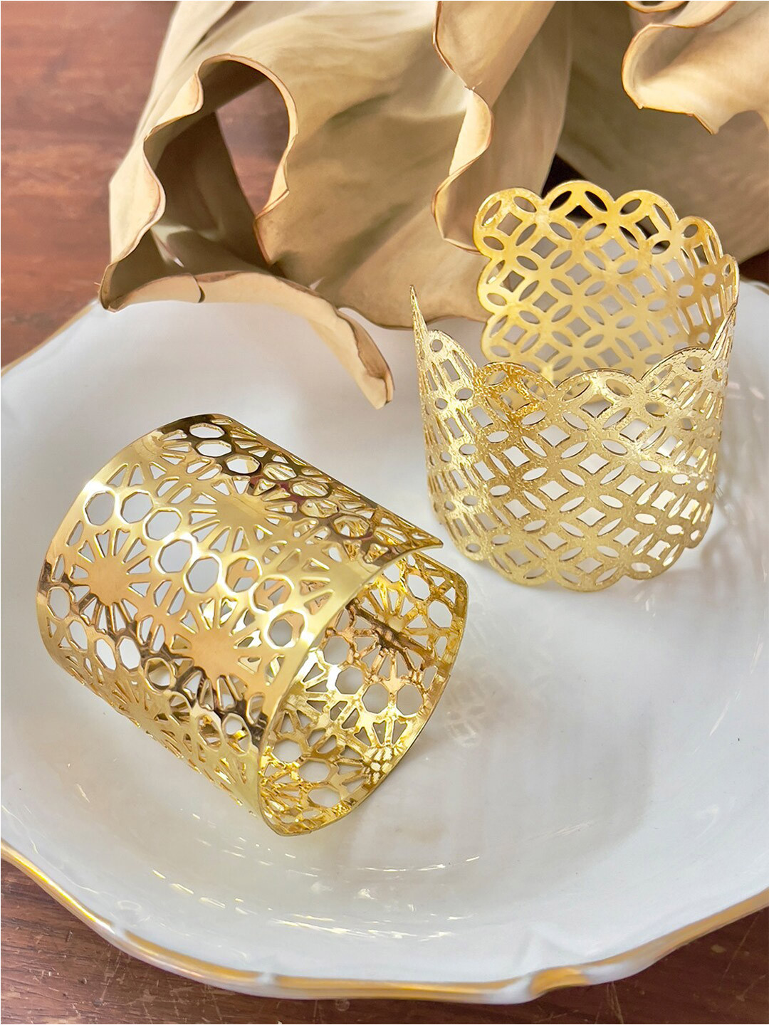 

Ayesha Set Of 2 Cuff Bracelets, Gold