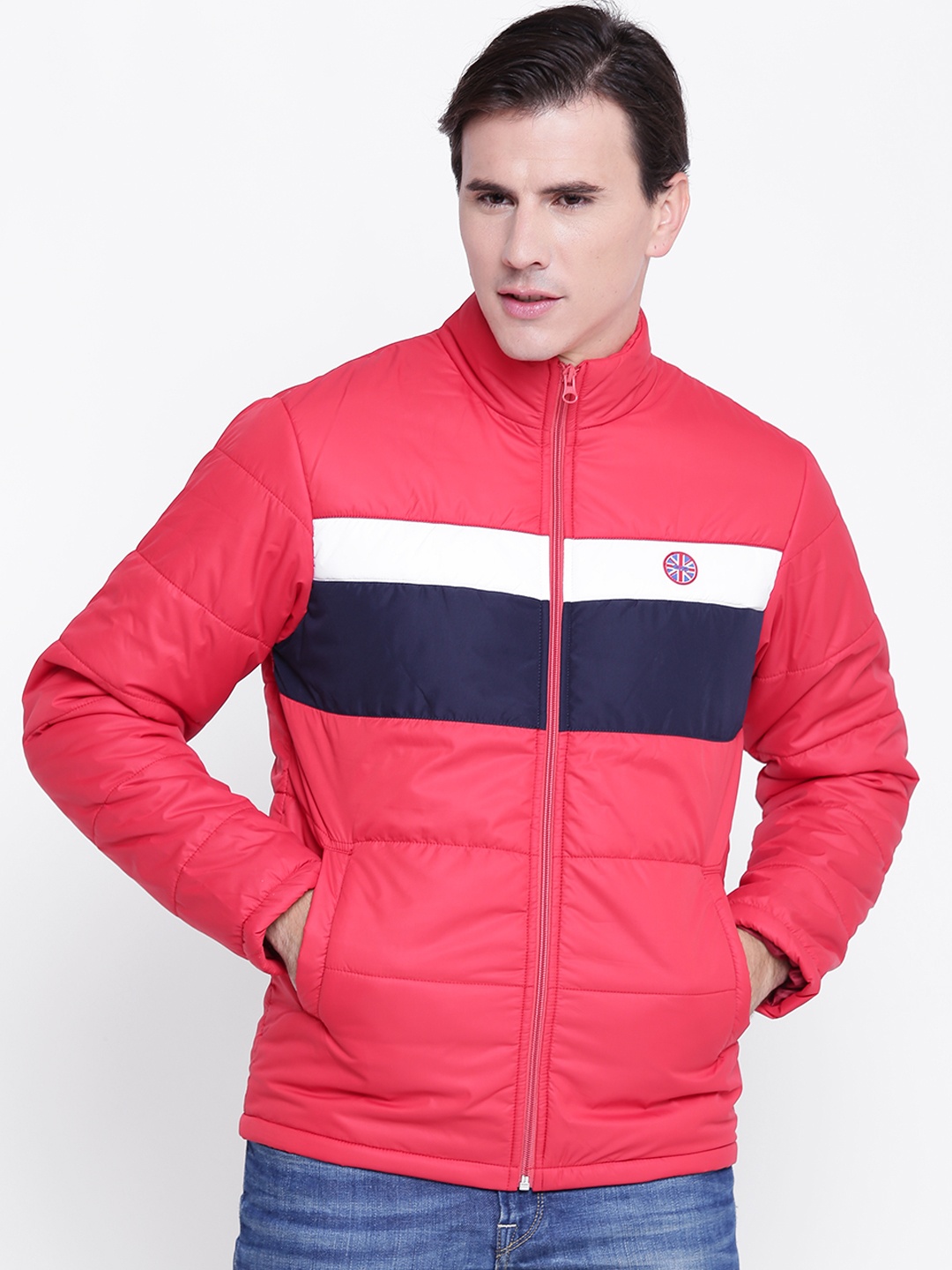 

Cloak & Decker by Monte Carlo Men Red Striped Padded Jacket