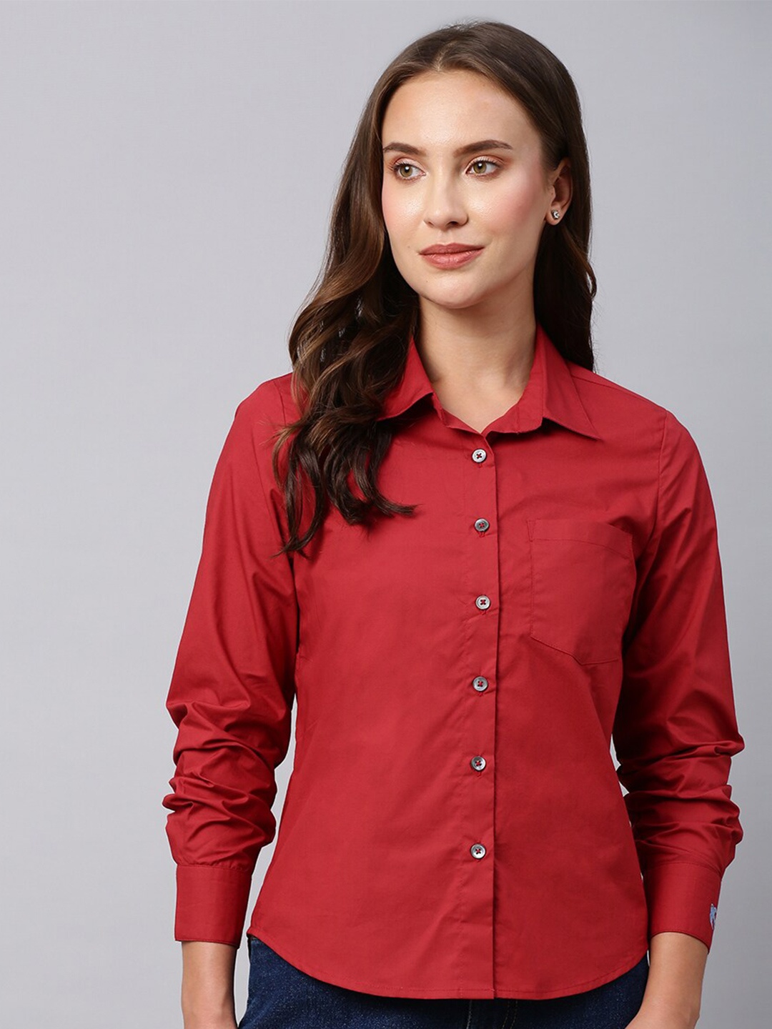 

Chemistry Regular Fit Pure Cotton Casual Shirt, Red