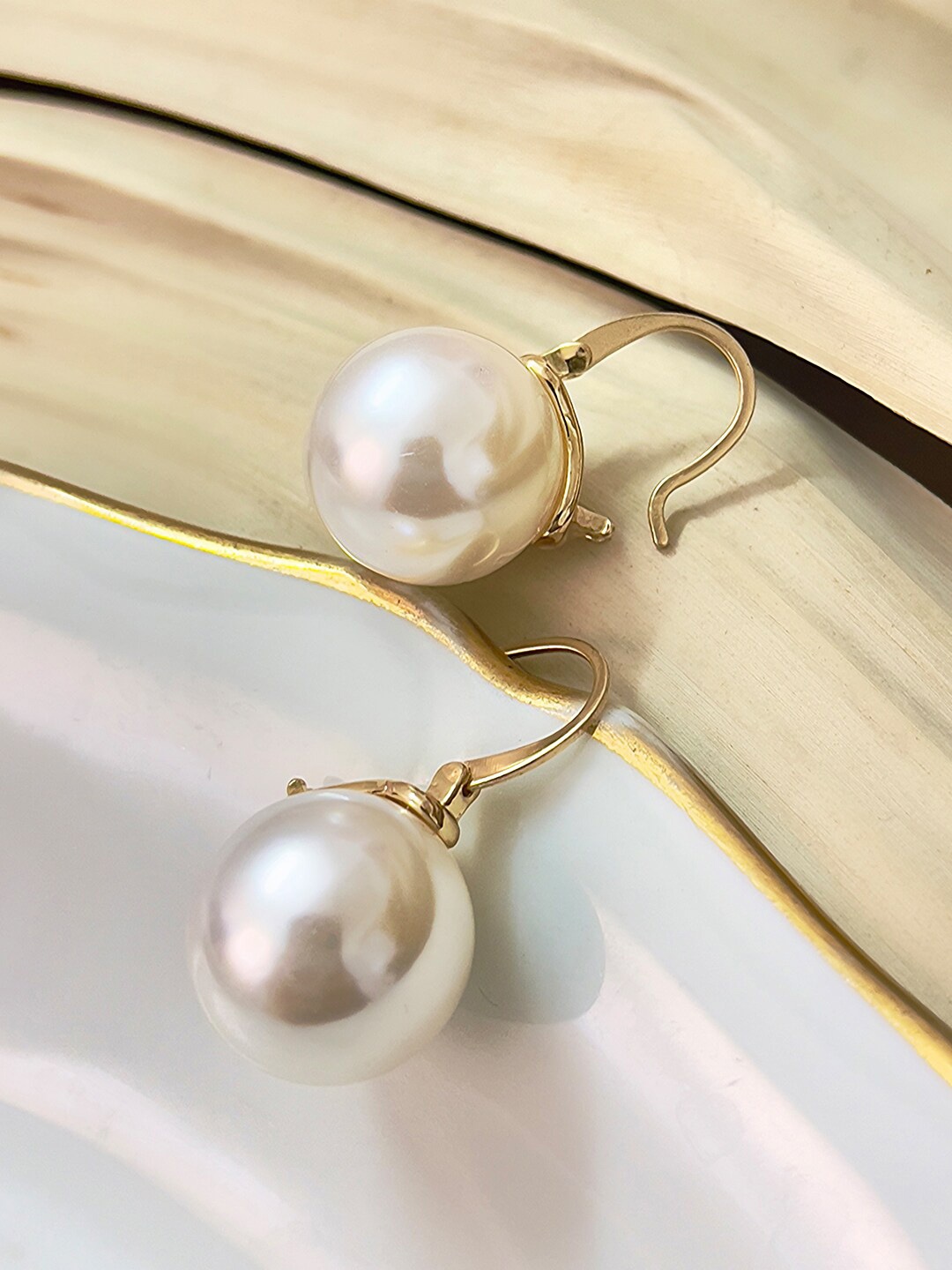 

Ayesha Gold-Plated Pearl Mini Hoop Earrings