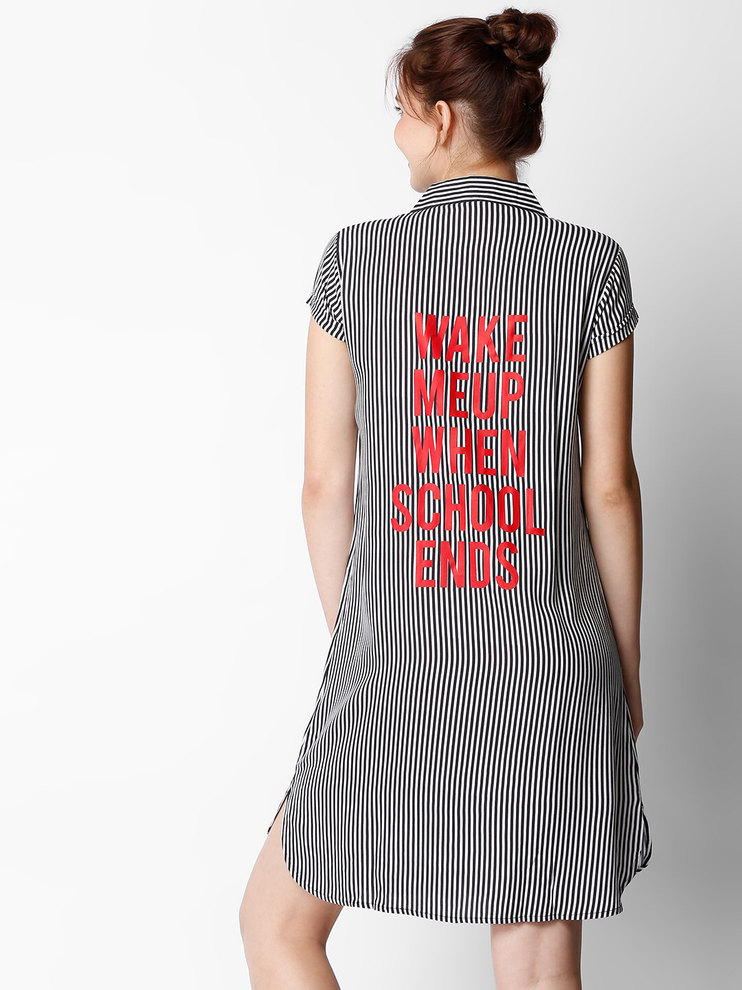 

I like me Striped Pure Cotton Nightdress, Black