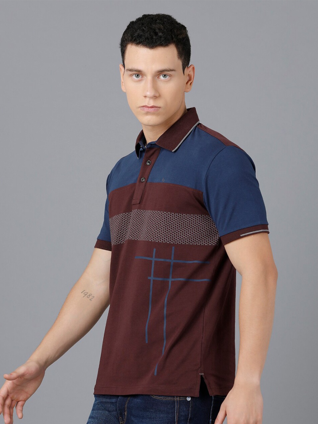 

Classic Polo Colourblocked Polo Collar Cotton Slim Fit T-shirt, Maroon