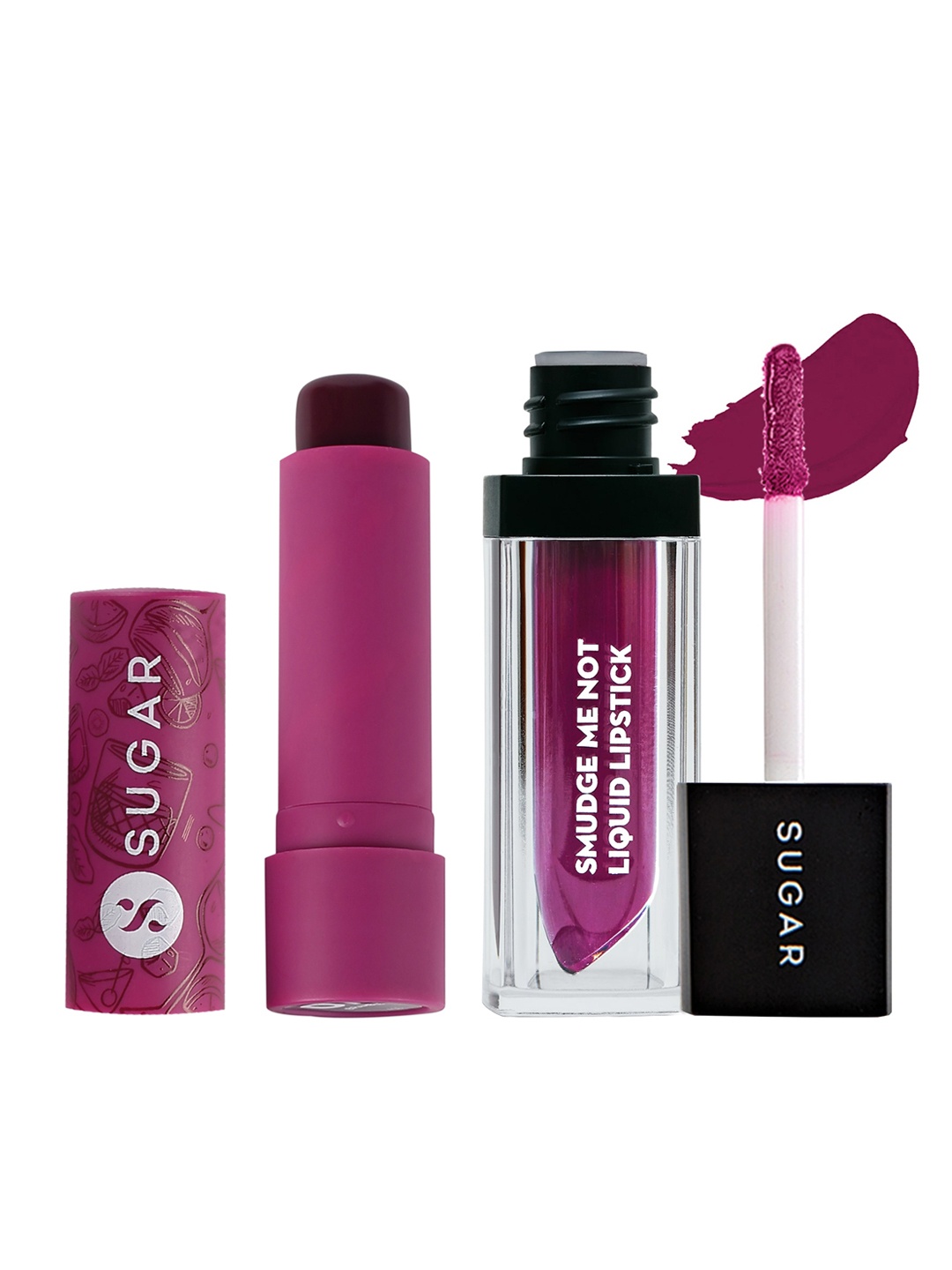 SUGAR Set of Tipsy Lips Moisturizing Balm - 4.5 g & Smudge Me Not Liquid Lipstick - 4.5 ml