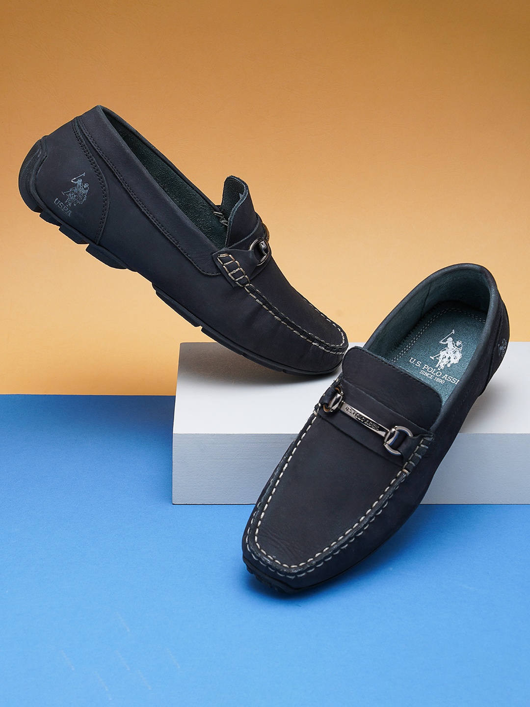 

U.S. Polo Assn. Men Nubuck Horsebit Loafers, Black