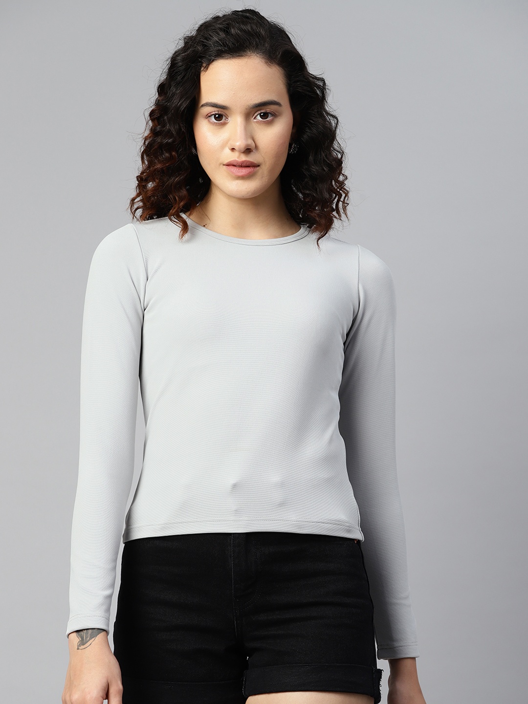 

Popnetic Crop Top, Grey