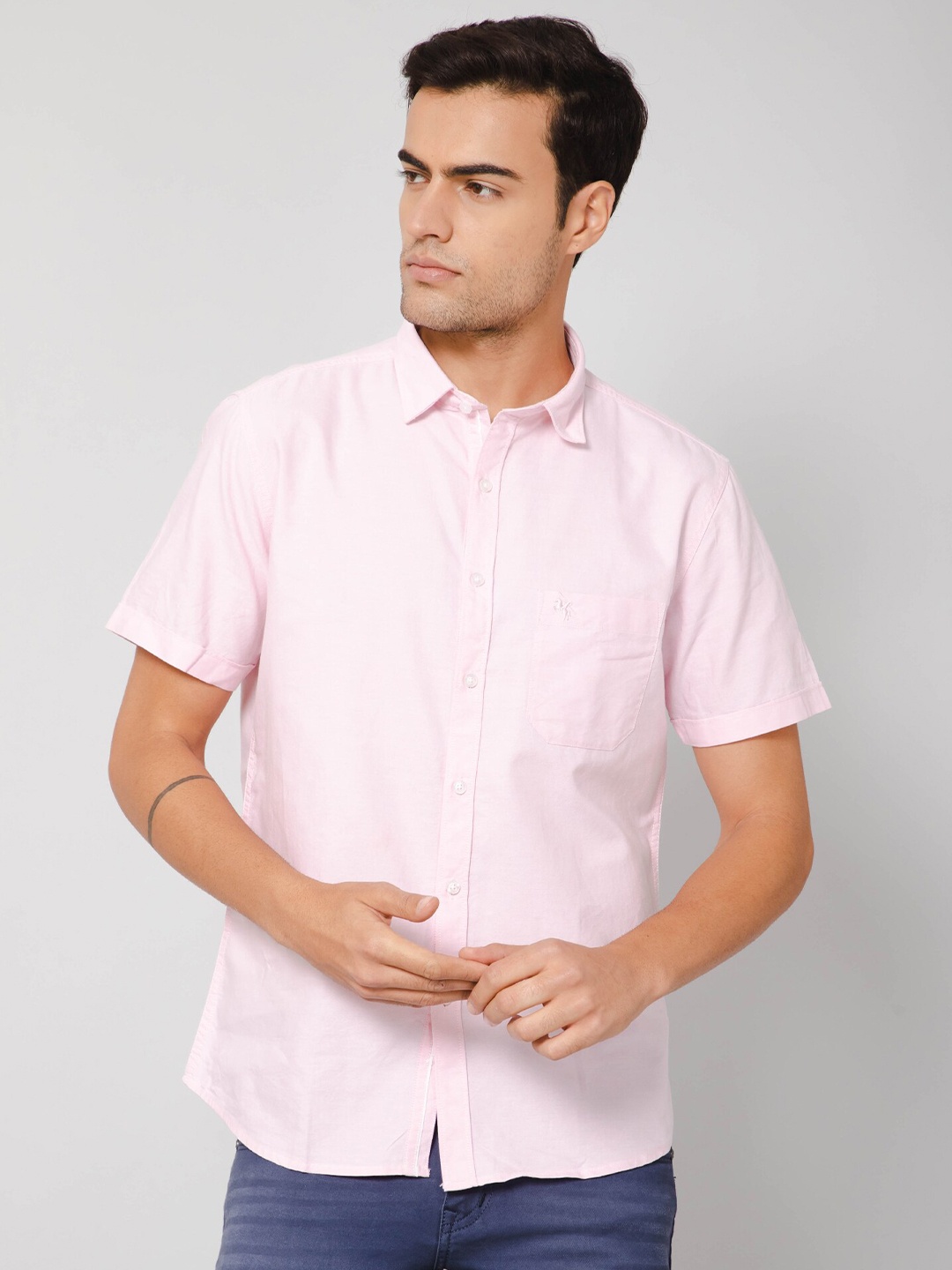 

Cantabil Cotton Casual Shirt, Pink