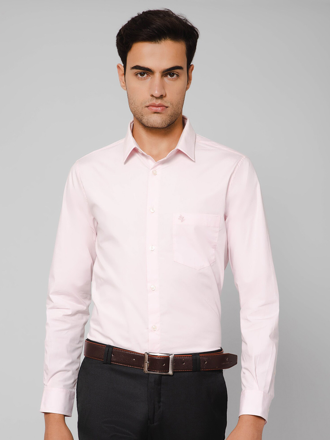 

Cantabil Spread Collar Cotton Formal Shirt, Pink