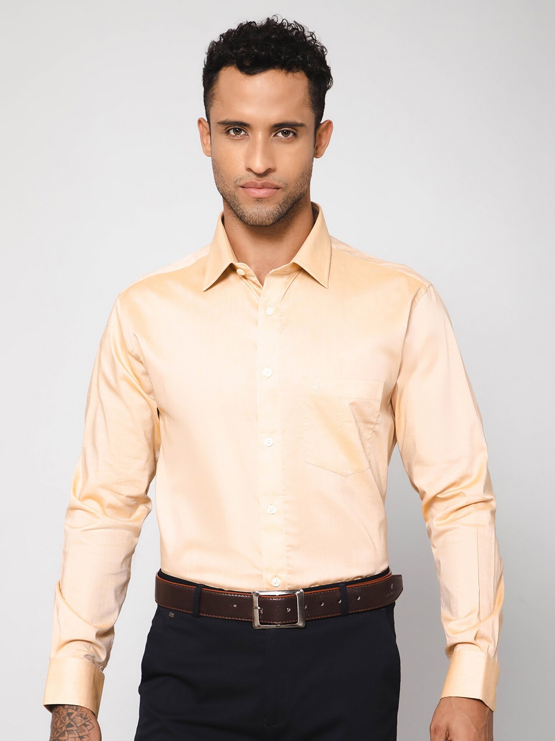 

Cantabil Regular Fit Cotton Formal Shirt, Beige