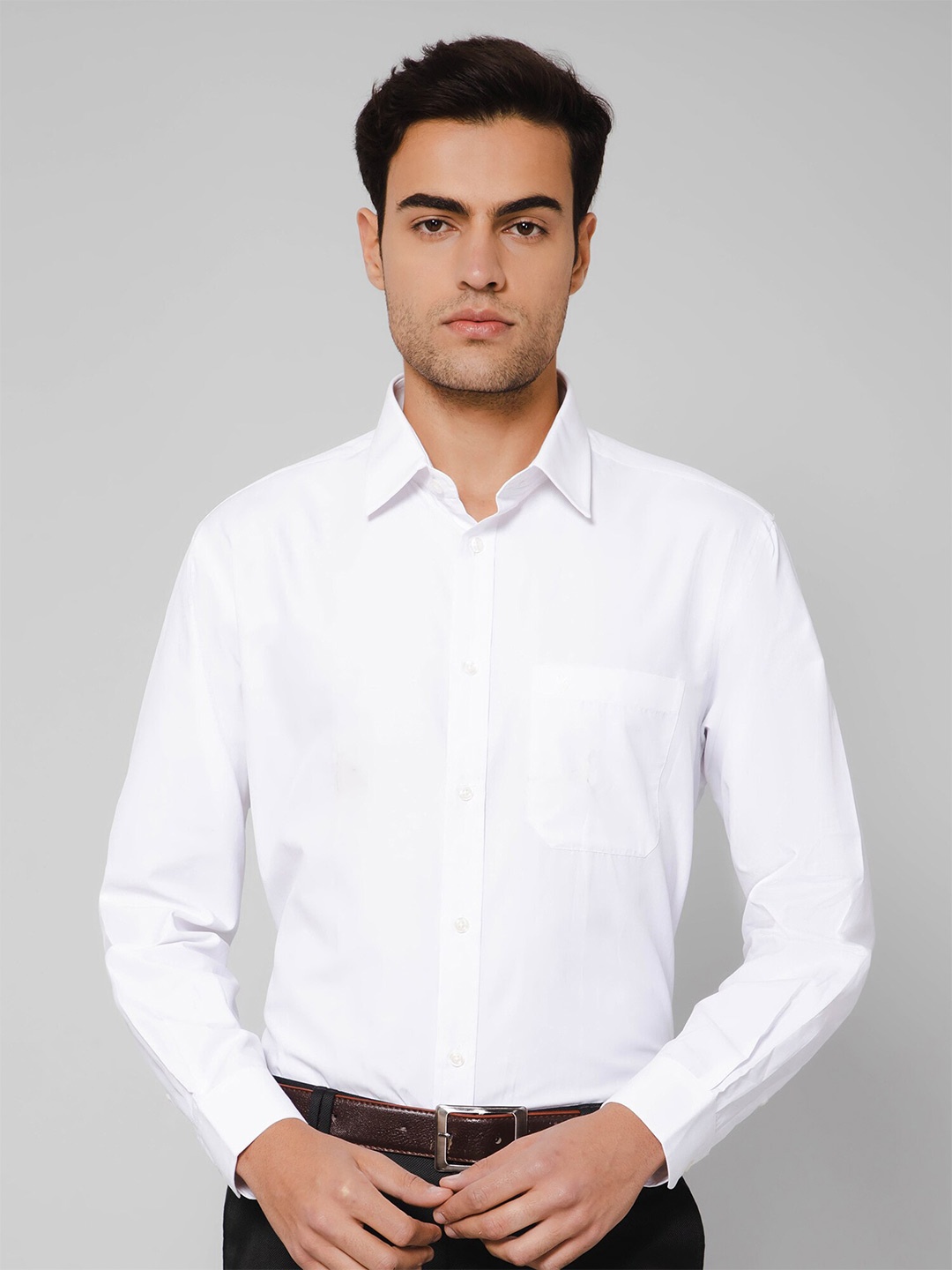 

Cantabil Spread Collar Cotton Formal Shirt, White