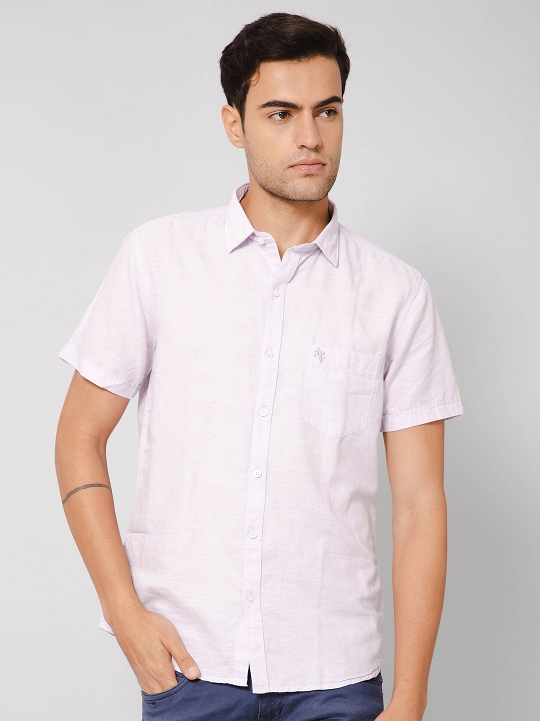 

Cantabil Spread Collar Cotton Casual Shirt, Purple