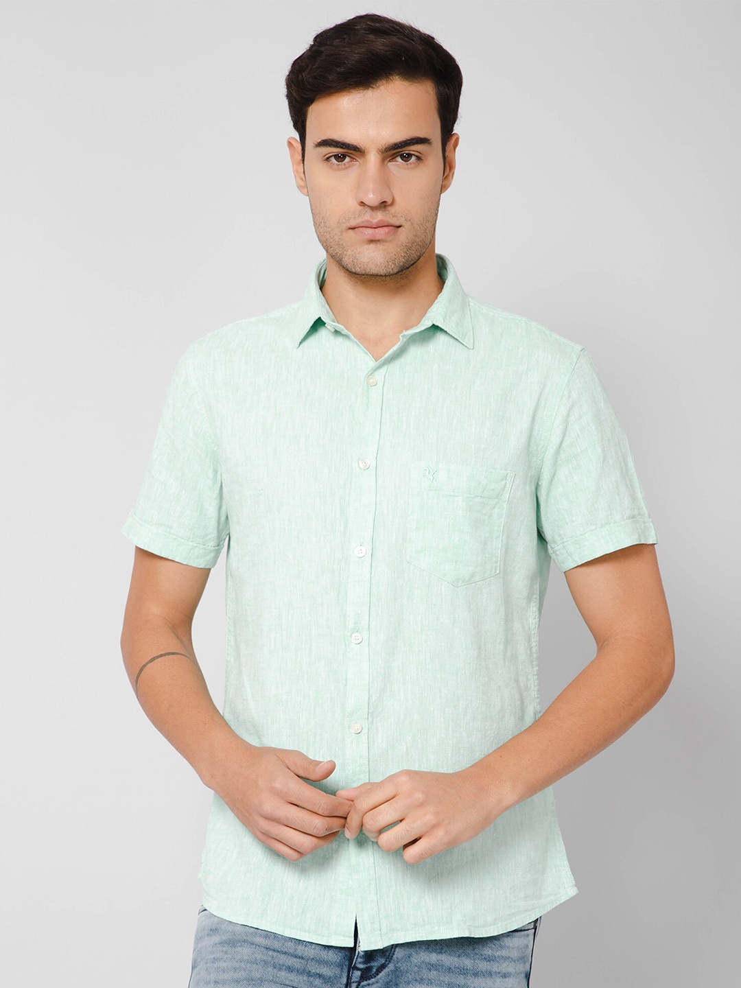 

Cantabil Regular Fit Casual Shirt, Green