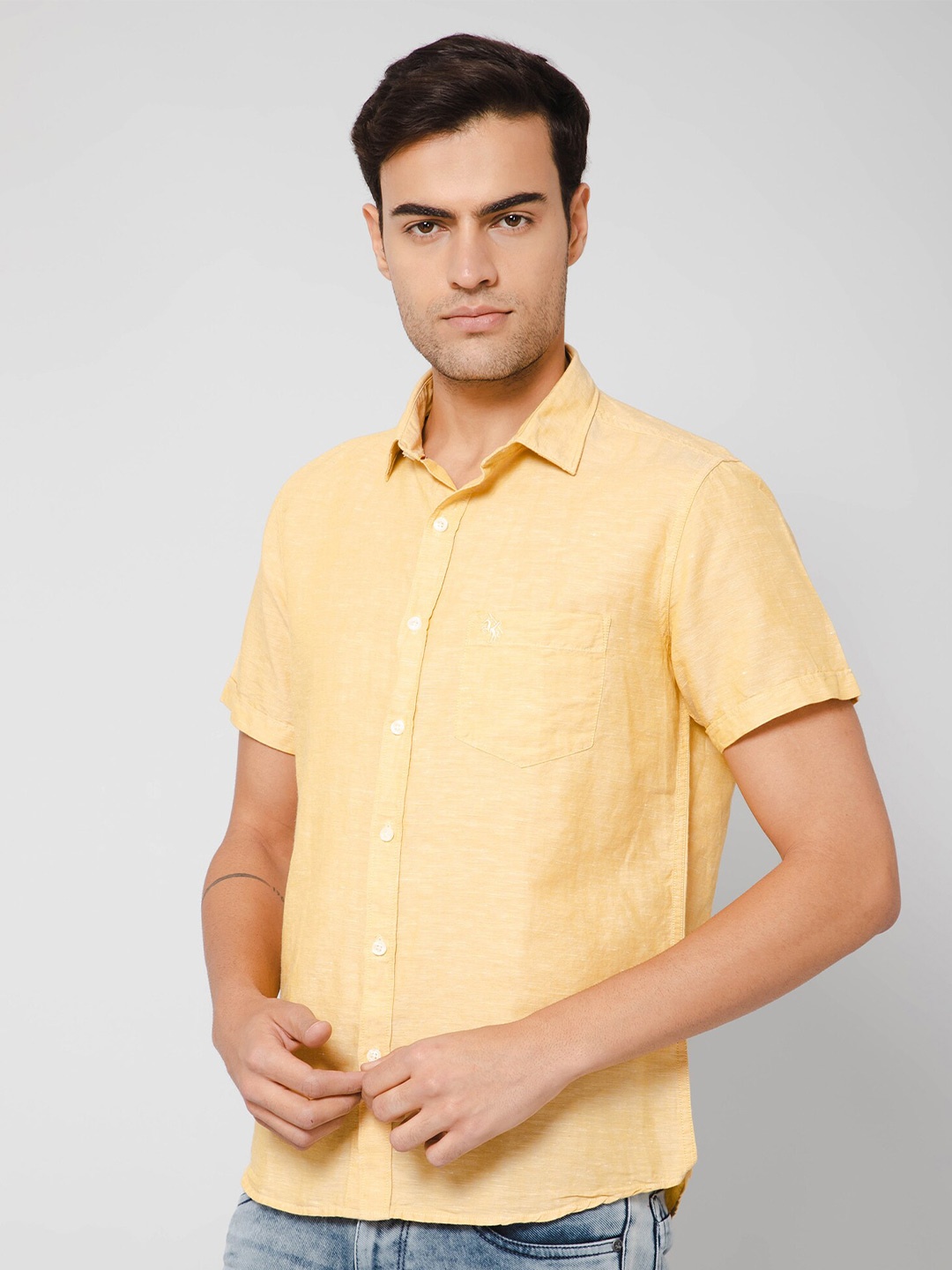 

Cantabil Spread Collar Cotton Casual Shirt, Mustard