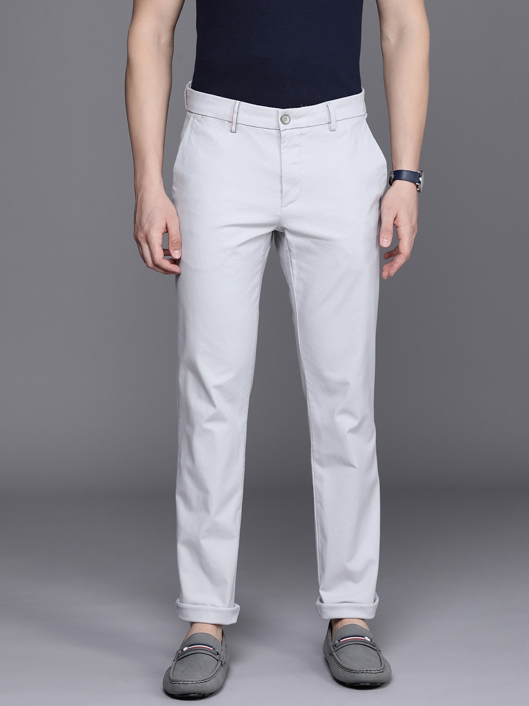 

Louis Philippe Sport Men Slim Fit Mid-Rise Trousers, Grey
