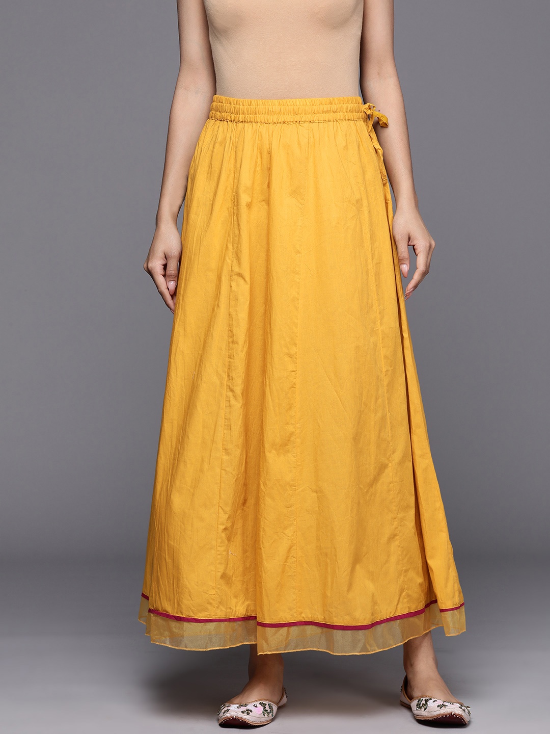 

Varanga Flared Ethnic Palazzos, Mustard