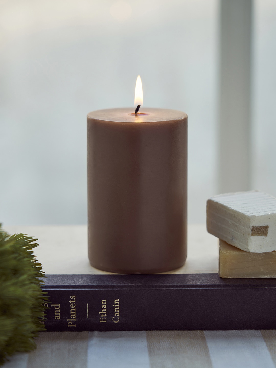 

Pure Home and Living Brown Moments Of Eternity Pillar Large Candle