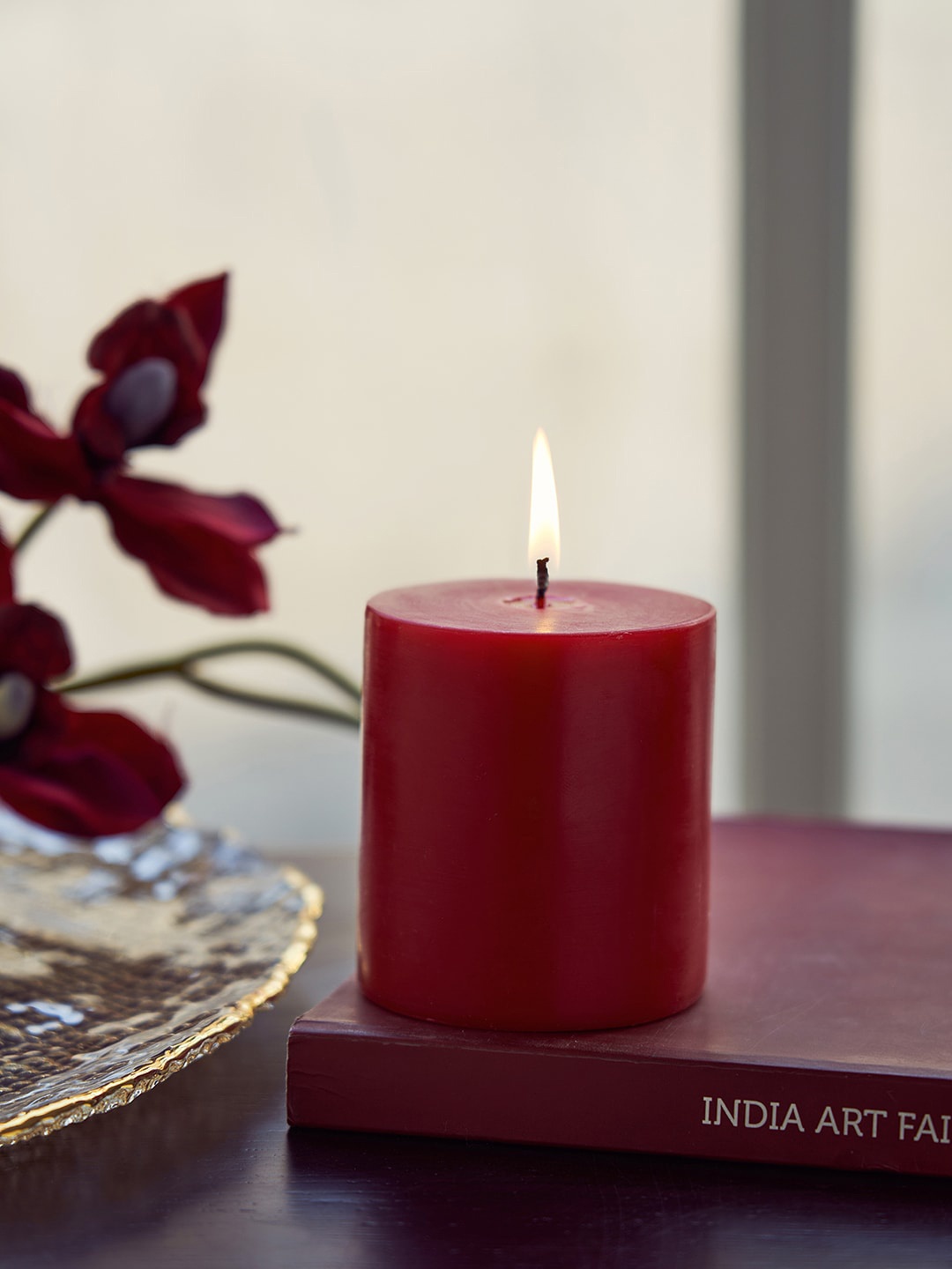 

Pure Home and Living Red Apple Cinnamon Pillar Medium Candle
