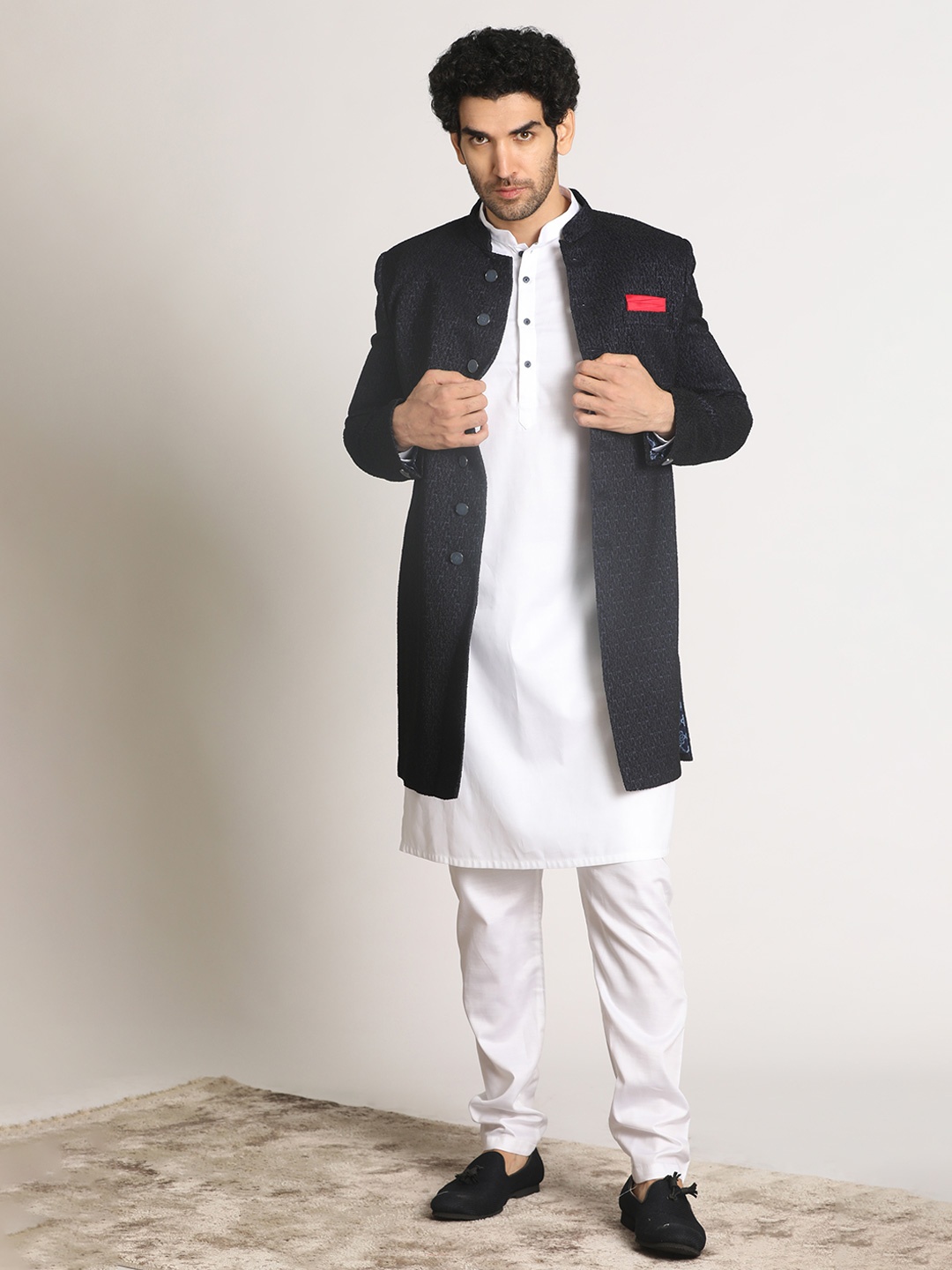 

Manyavar Sherwani Set, Navy blue