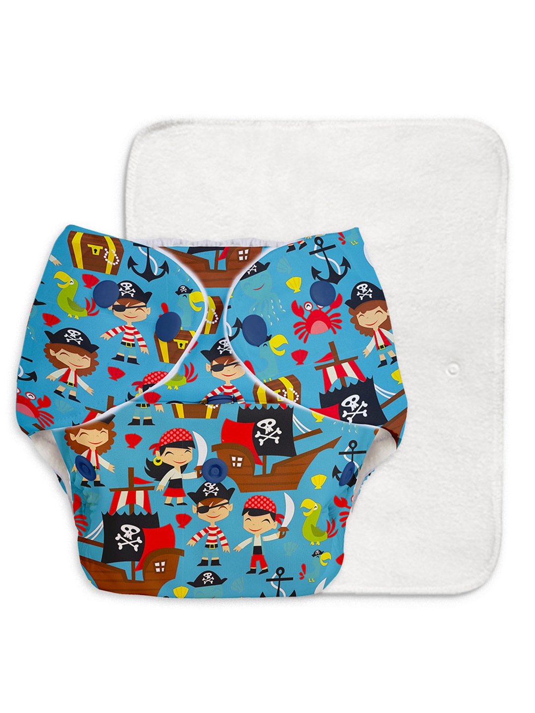 

SuperBottoms Infants Basic Quick Dry Ultra Thin Pad Diaper - Blue