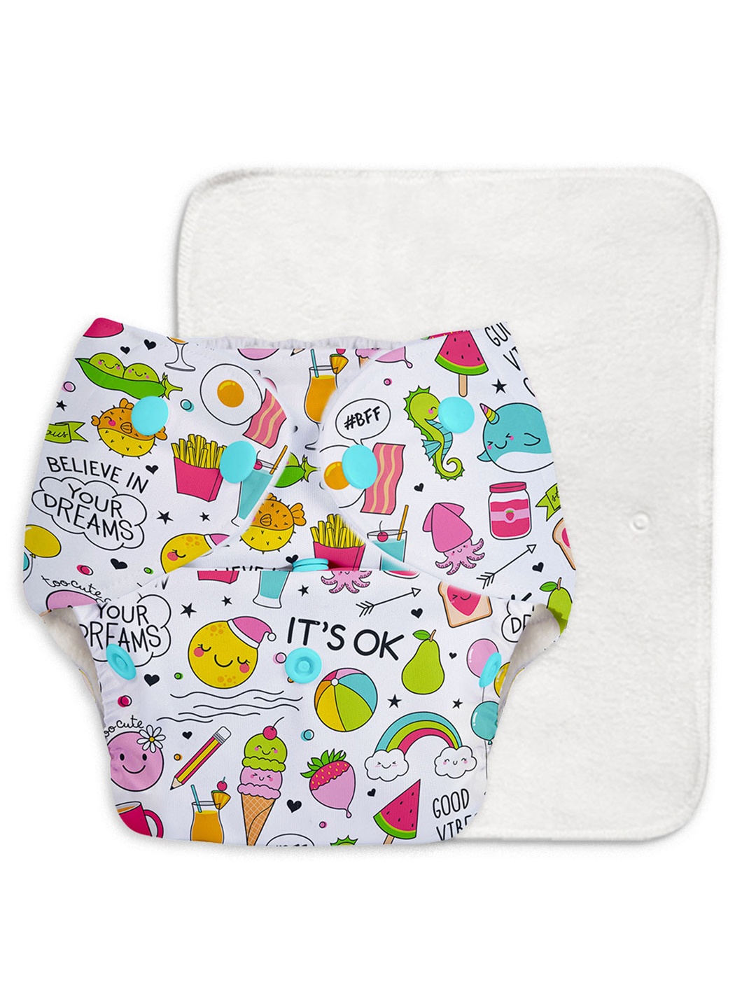 

SuperBottoms Infants Basic Ultra Thin Quick Dry Pad Diaper, White