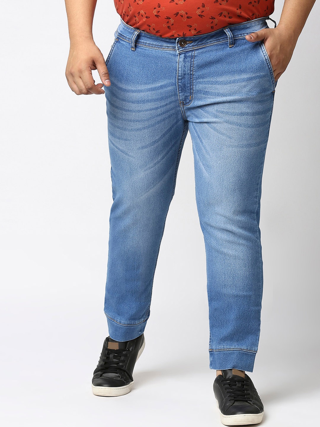 

Freeform by High Star Men Plus Size Heavy Fade Skinny Fit Stretchable Jeans, Blue