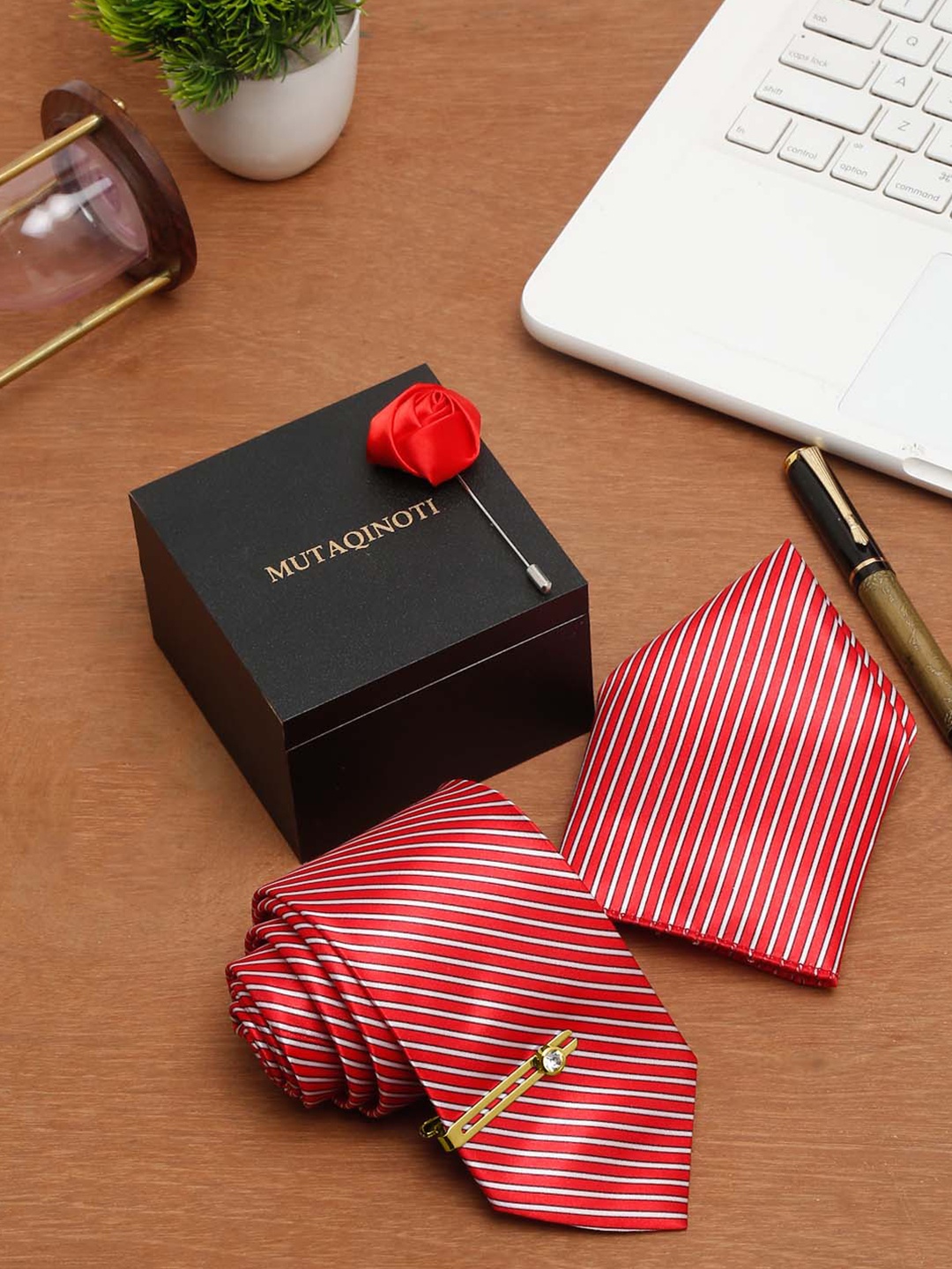 

MUTAQINOTI Men Accessory Gift Set, Red