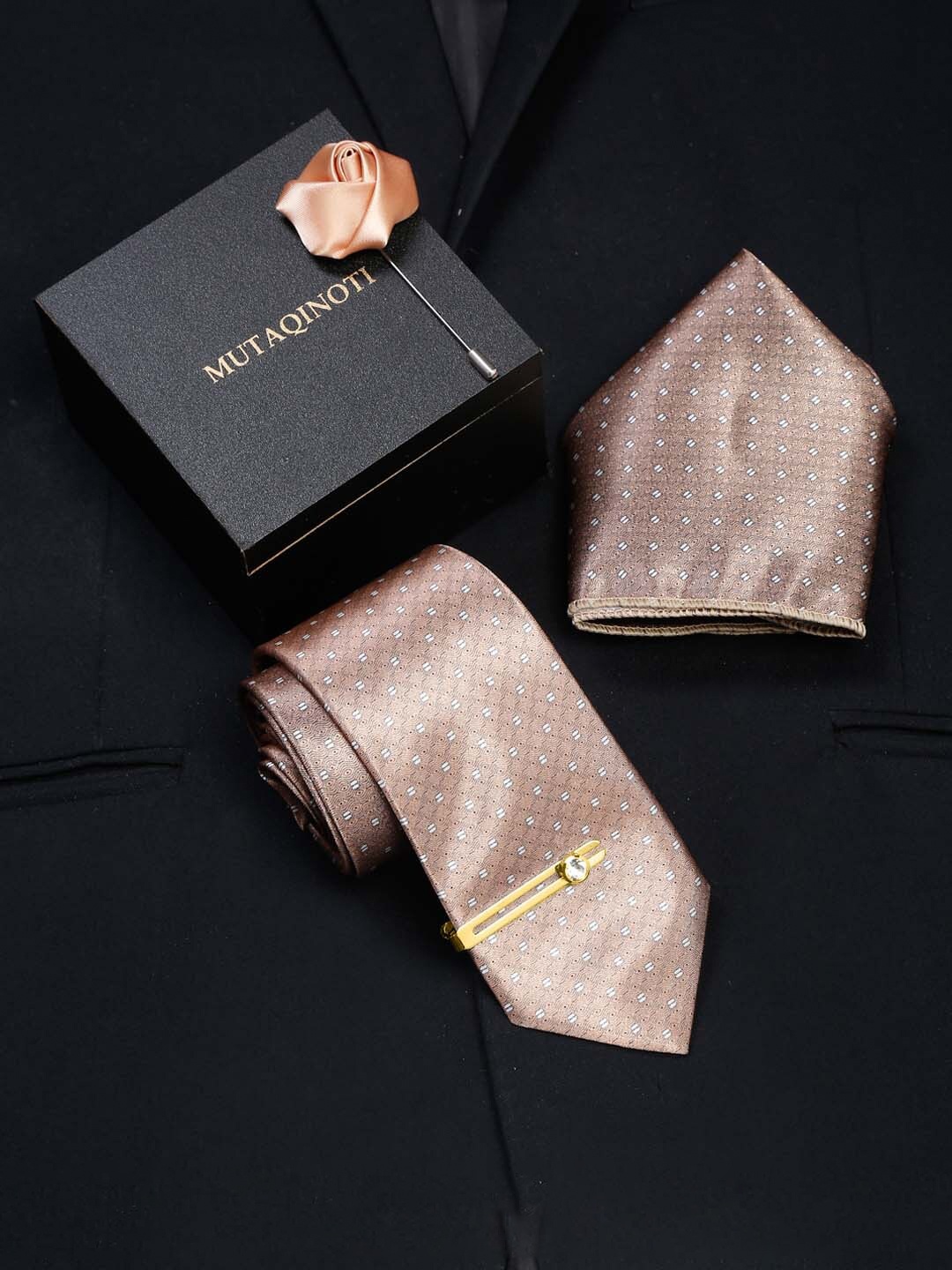 

MUTAQINOTI Men Accessory Gift Set, Brown